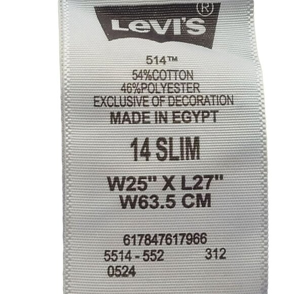 Levi's  Girl's 514 Slim Straight Leg Blue Jeans Size 14 - Picture 12 of 14